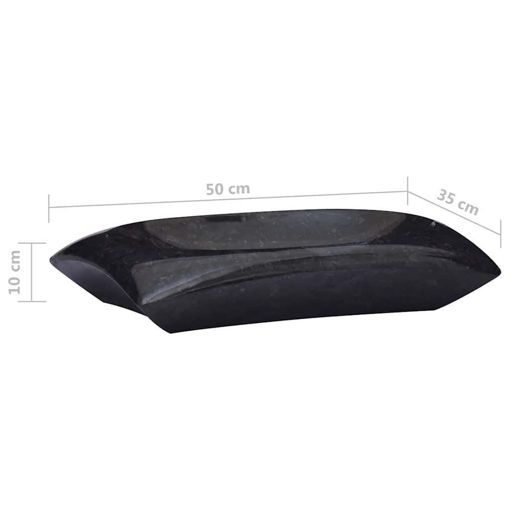 149166 vidaXL Sink Black 50x35x10 cm Marble