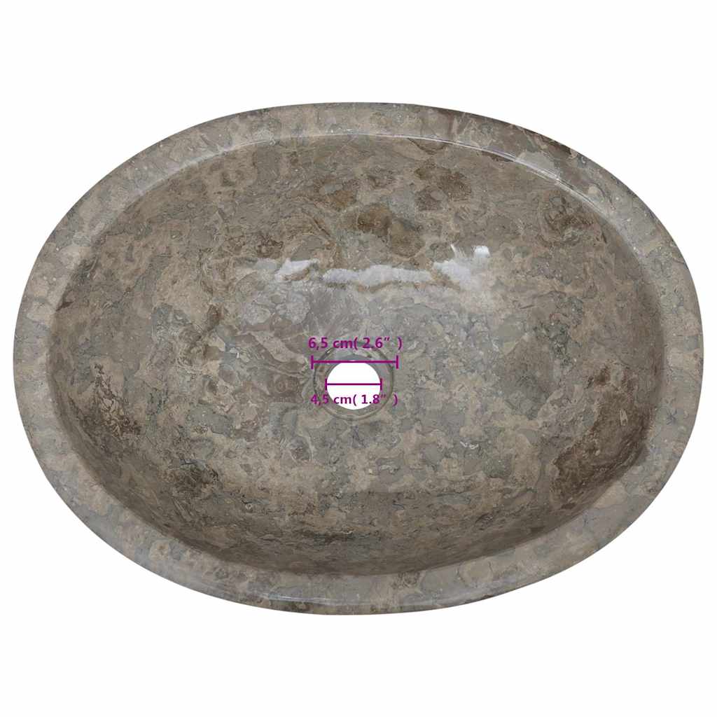 Sink Grey 53x40x15 cm Marble