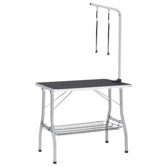 Adjustable Dog Grooming Table with 2 Loops and Basket Adjustable Dog Grooming Table with 2 Loops and Basket