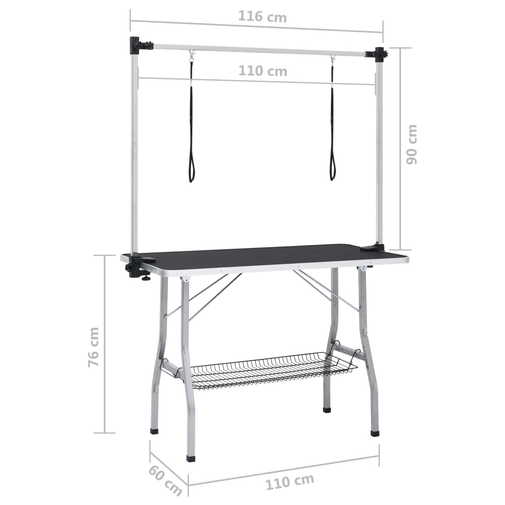 Dog Grooming Table | Black and silver