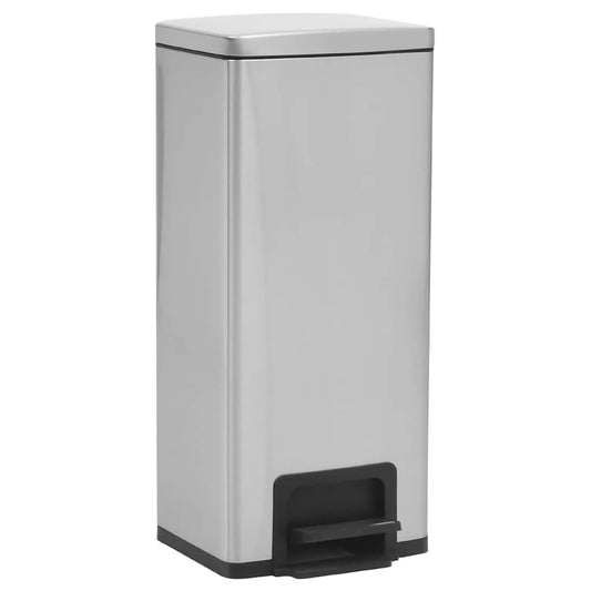 149571 vidaXL Dustbin with Pedal Anti-fingerprint 30L Silver Stainless Steel 149571 vidaXL Dustbin with Pedal Anti-fingerprint 30L Silver Stainless Steel
