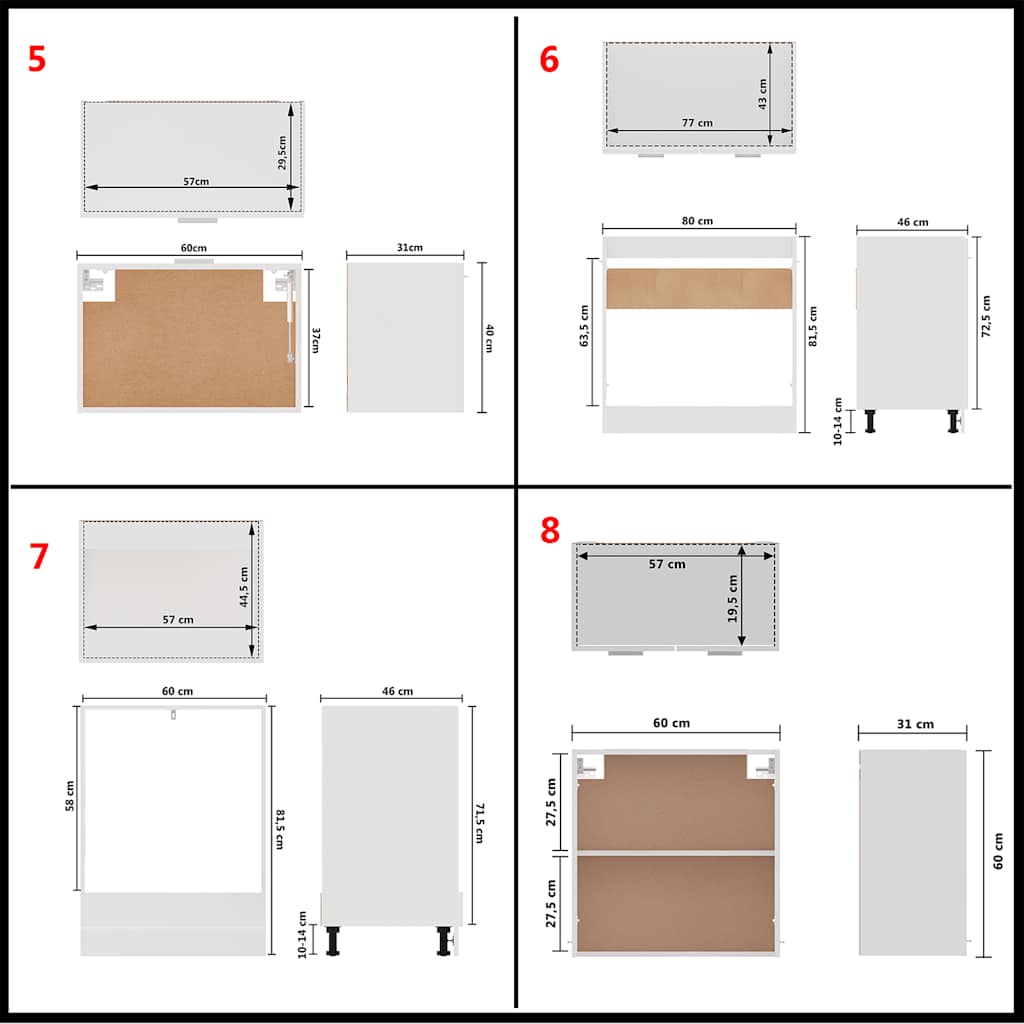 Kitchen Cabinet Set | White | Engineered Wood | Standard