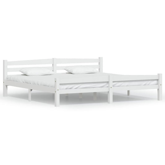 Bed Frame without Mattress White Solid Pinewood 200x200 cm Bed Frame without Mattress White Solid Pinewood 200x200 cm