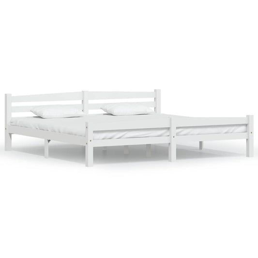 Bed Frame without Mattress White Solid Pinewood 200x200 cm Bed Frame without Mattress White Solid Pinewood 200x200 cm