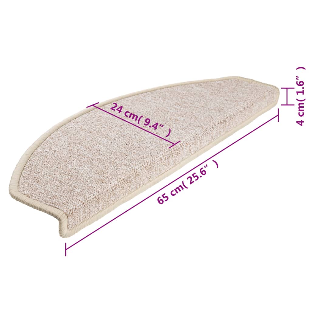 | Stair mats | Other 10 pcs Taupe 65 x 24 x 4 cm