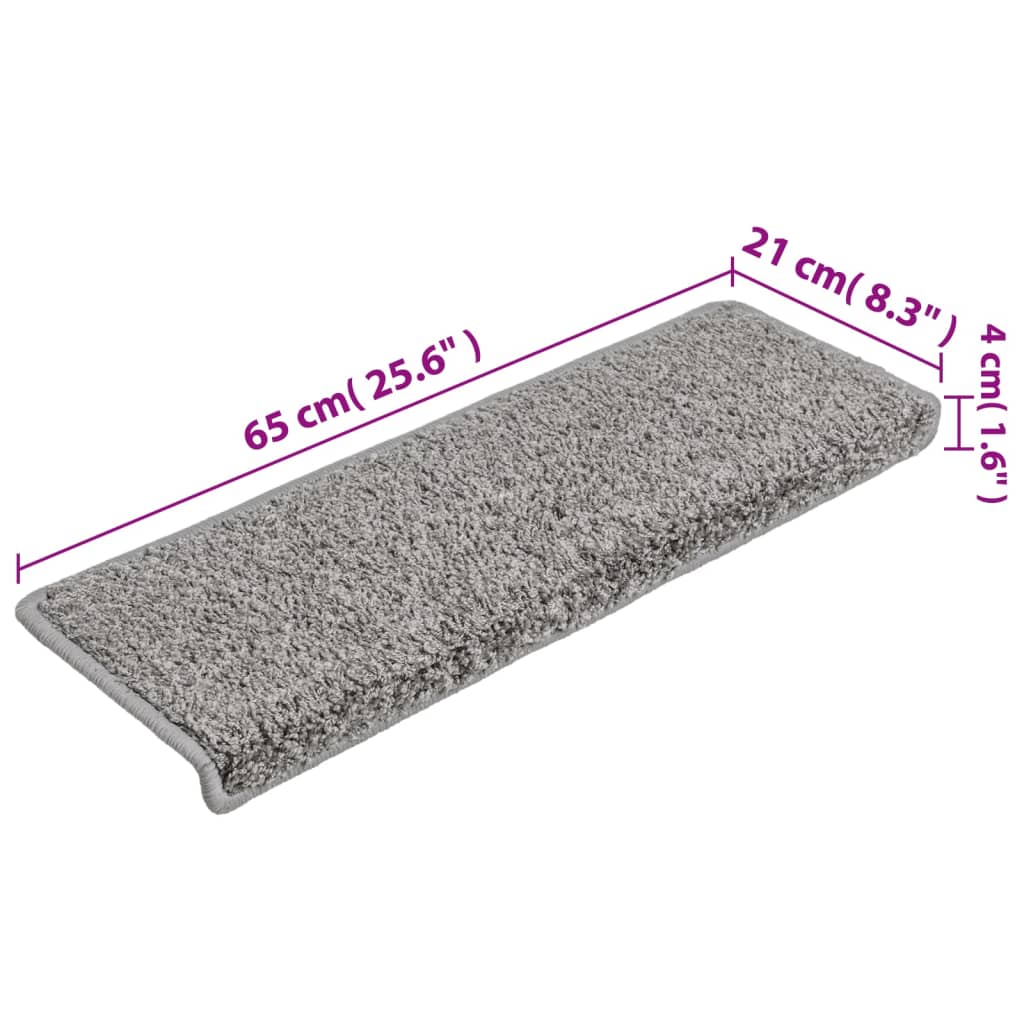 Stair Mats 10 pcs 65x21x4 cm Grey Rectangular Edge