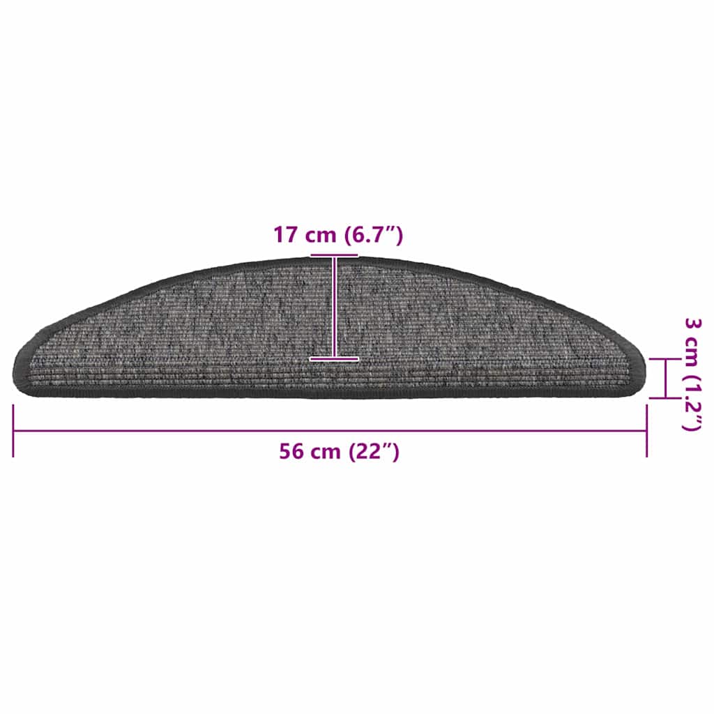 Stair Mats 15 pcs 56x17x3 cm Beige and Grey Half Round