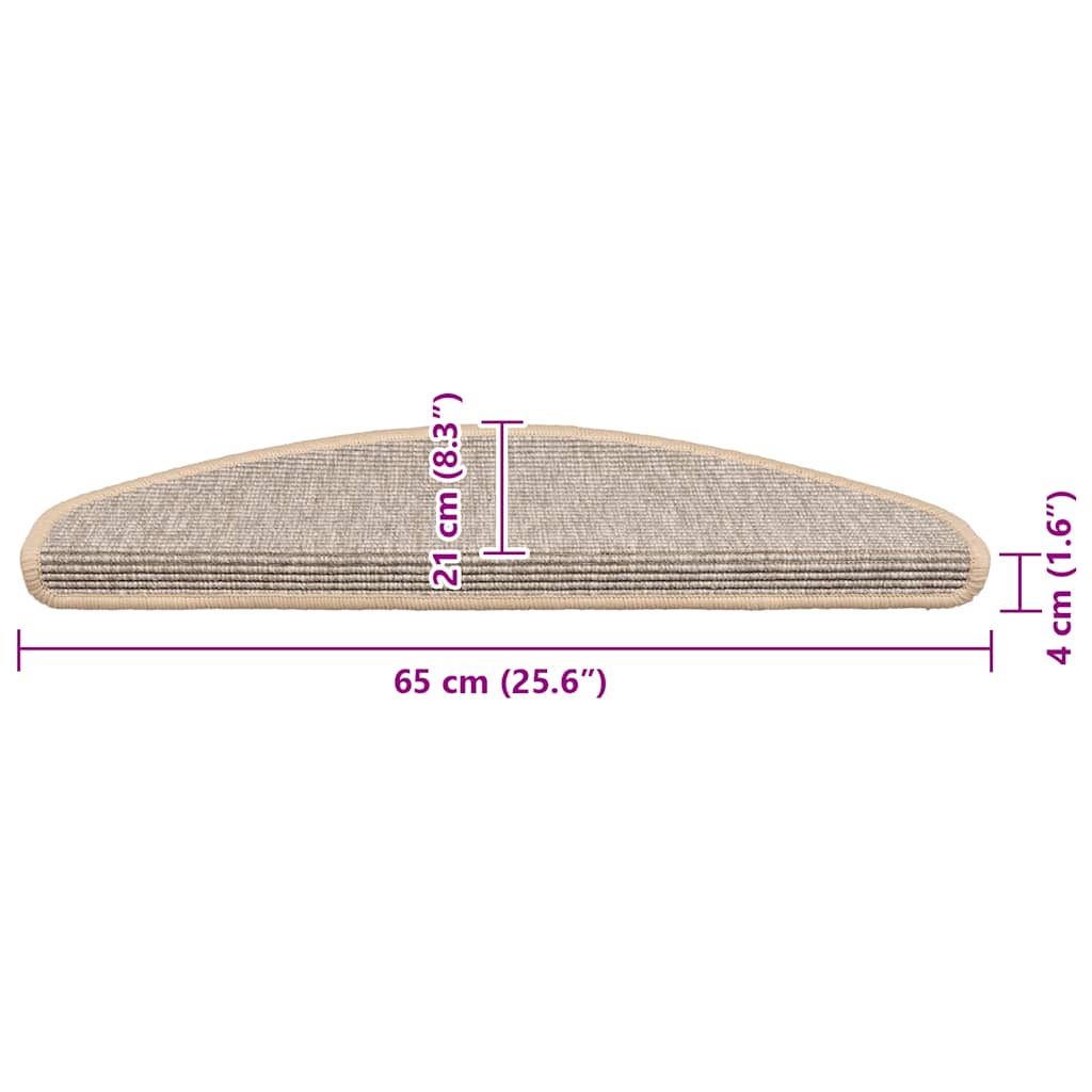 Stair Mats 15 pcs 65x21x4 cm Silver Half Round Large