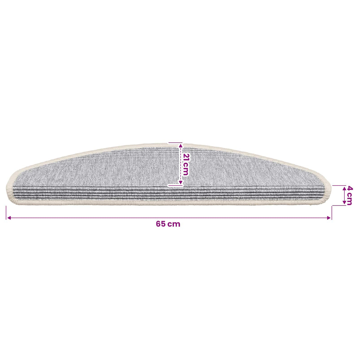 Stair Mats 15 pcs 65x21x4 cm Silver Half Round Large