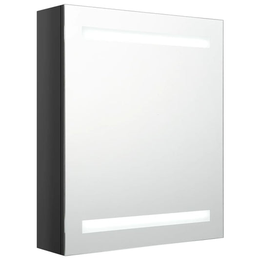 LED Bathroom Mirror Cabinet Shining Black 50x14x60 cm LED Bathroom Mirror Cabinet Shining Black 50x14x60 cm