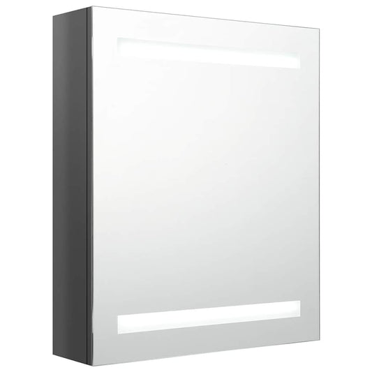 LED Bathroom Mirror Cabinet Shining Grey 50x14x60 cm LED Bathroom Mirror Cabinet Shining Grey 50x14x60 cm