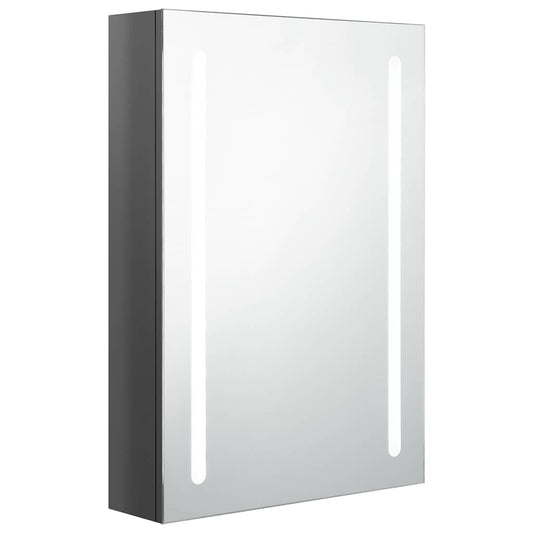 LED Bathroom Mirror Cabinet Shining Grey 50x13x70 cm LED Bathroom Mirror Cabinet Shining Grey 50x13x70 cm