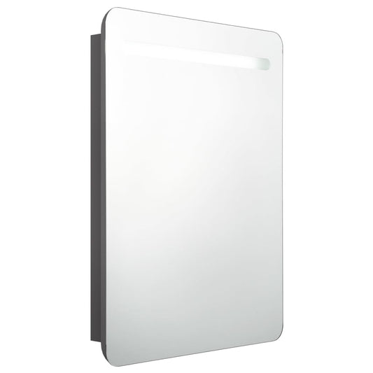 LED Bathroom Mirror Cabinet Grey 60x11x80 cm LED Bathroom Mirror Cabinet Grey 60x11x80 cm