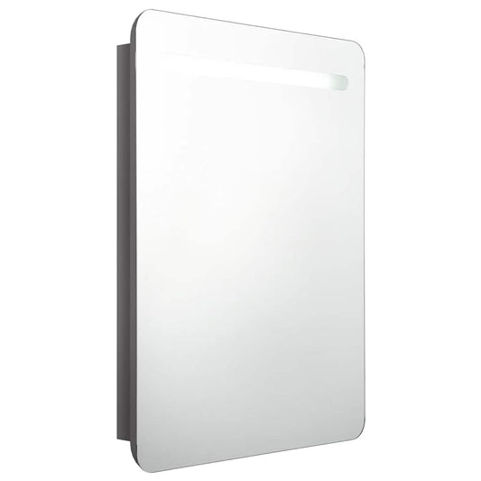 LED Bathroom Mirror Cabinet Shining Grey 60x11x80 cm LED Bathroom Mirror Cabinet Shining Grey 60x11x80 cm