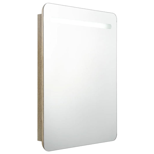LED Bathroom Mirror Cabinet Oak 60x11x80 cm LED Bathroom Mirror Cabinet Oak 60x11x80 cm
