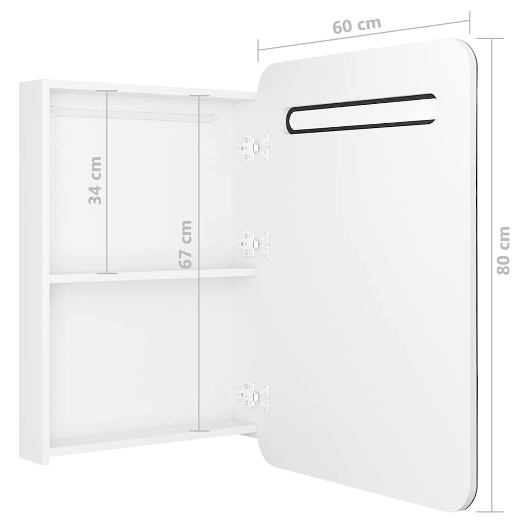 326509 vidaXL LED Bathroom Mirror Cabinet Shining White 60x11x80 cm