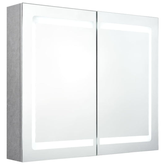 LED Bathroom Mirror Cabinet Concrete Grey 80x12x68 cm LED Bathroom Mirror Cabinet Concrete Grey 80x12x68 cm