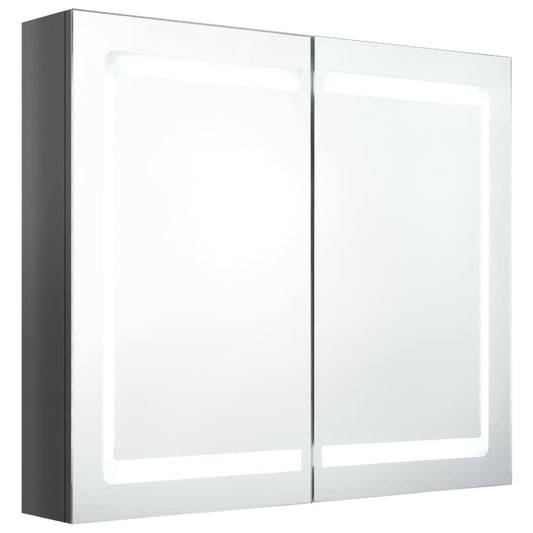 Bathroom Cabinet | Shining Grey | MDF in Melamine Finish, Glass Bathroom Cabinet | Shining Grey | MDF in Melamine Finish, Glass