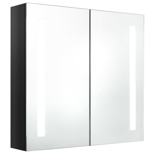 LED Bathroom Mirror Cabinet Shining Black 62x14x60 cm LED Bathroom Mirror Cabinet Shining Black 62x14x60 cm