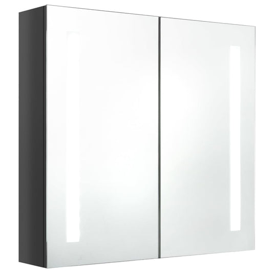 LED Bathroom Mirror Cabinet Shining Grey 62x14x60 cm LED Bathroom Mirror Cabinet Shining Grey 62x14x60 cm