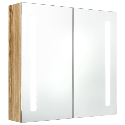 LED Bathroom Mirror Cabinet Oak 62x14x60 cm LED Bathroom Mirror Cabinet Oak 62x14x60 cm