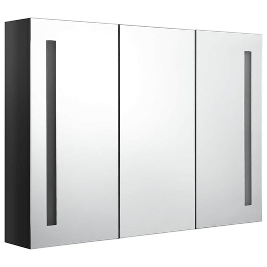 LED Bathroom Mirror Cabinet 89x14x62 cm Shining Black LED Bathroom Mirror Cabinet 89x14x62 cm Shining Black