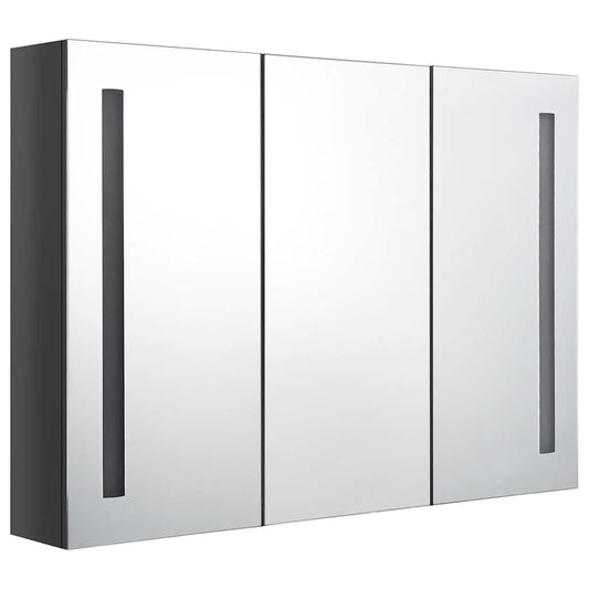 LED Bathroom Mirror Cabinet 89x14x62 cm Shining Grey LED Bathroom Mirror Cabinet 89x14x62 cm Shining Grey