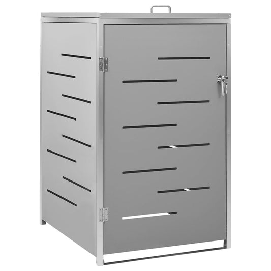 Single Wheelie Bin Shed 69x77.5x112.5 cm Stainless Steel Single Wheelie Bin Shed 69x77.5x112.5 cm Stainless Steel