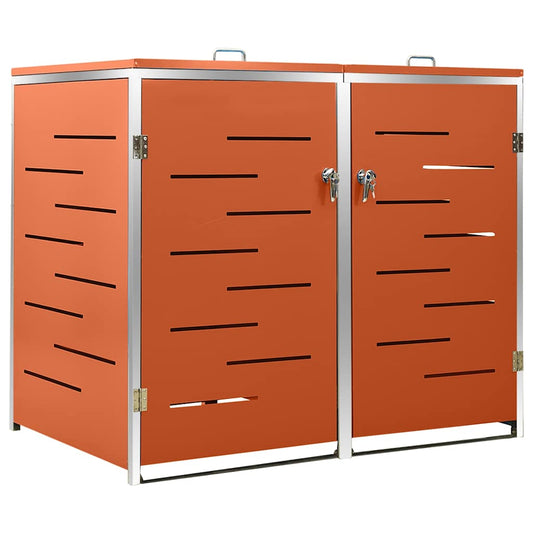Double Wheelie Bin Shed 138x77.5x115 cm Stainless Steel Double Wheelie Bin Shed 138x77.5x115 cm Stainless Steel