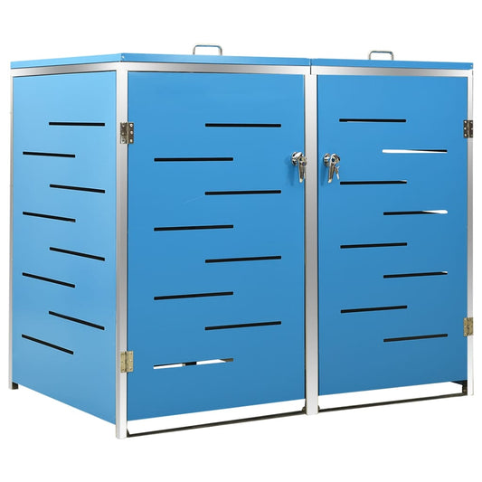 Double Wheelie Bin Shed 138x77.5x115 cm Stainless Steel Double Wheelie Bin Shed 138x77.5x115 cm Stainless Steel
