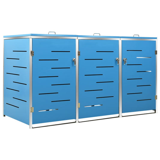 Triple Wheelie Bin Shed 207x77.5x115 cm Stainless Steel Triple Wheelie Bin Shed 207x77.5x115 cm Stainless Steel