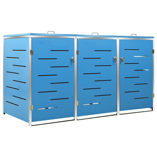 Triple Wheelie Bin Shed 207x77.5x115 cm Stainless Steel Triple Wheelie Bin Shed 207x77.5x115 cm Stainless Steel