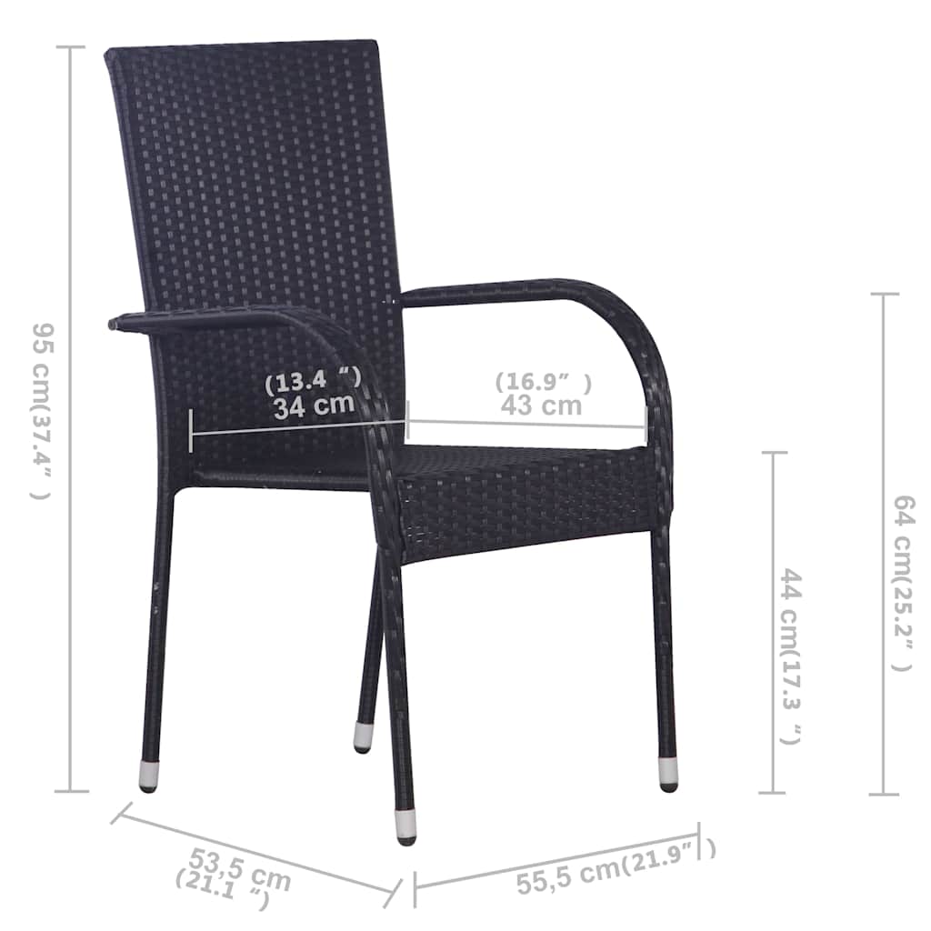 Dining Set | Grey | Solid Acacia wood, PE Rattan, Powder-Coated Steel