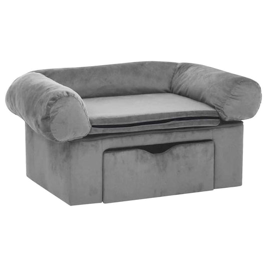 Dog Sofa | Grey | Plush | Small | Storage | Dog Sofa | Rectangular Dog Sofa | Grey | Plush | Small | Storage | Dog Sofa | Rectangular