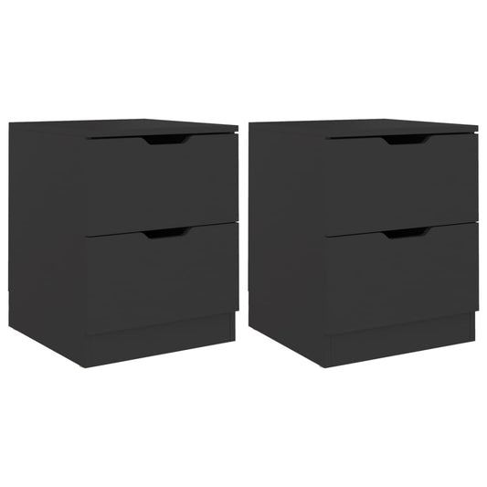 326726 vidaXL Bedside Cabinets 2 pcs Black 40x40x50 cm Engineered Wood 326726 vidaXL Bedside Cabinets 2 pcs Black 40x40x50 cm Engineered Wood