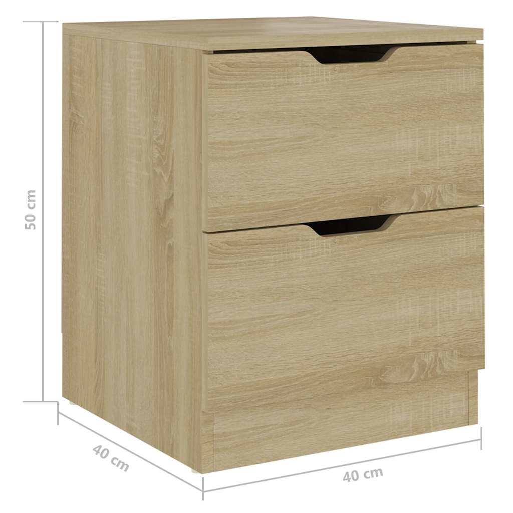 326730 vidaXL Bedside Cabinets 2 pcs Sonoma Oak 40x40x50 cm Engineered Wood