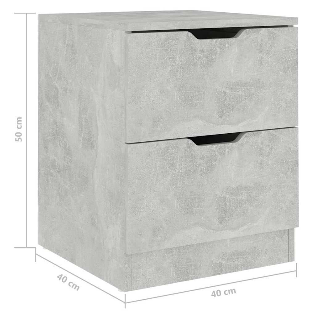 326731 vidaXL Bedside Cabinet Concrete Grey 40x40x50 cm Engineered Wood