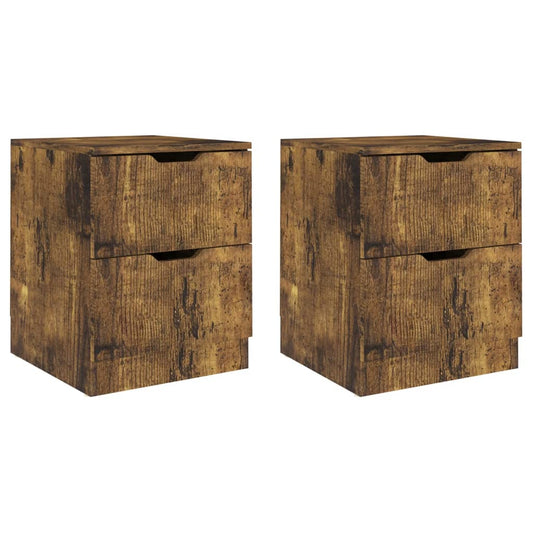 Bedside Cabinets 2 pcs Smoked Oak 40x40x50 cm Engineered Wood Bedside Cabinets 2 pcs Smoked Oak 40x40x50 cm Engineered Wood