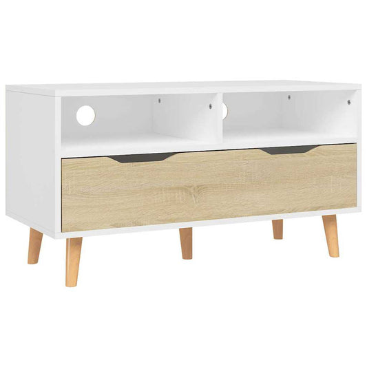 326782 vidaXL TV Cabinet White and Sonoma Oak 90x40x48,5 cm Engineered Wood 326782 vidaXL TV Cabinet White and Sonoma Oak 90x40x48,5 cm Engineered Wood