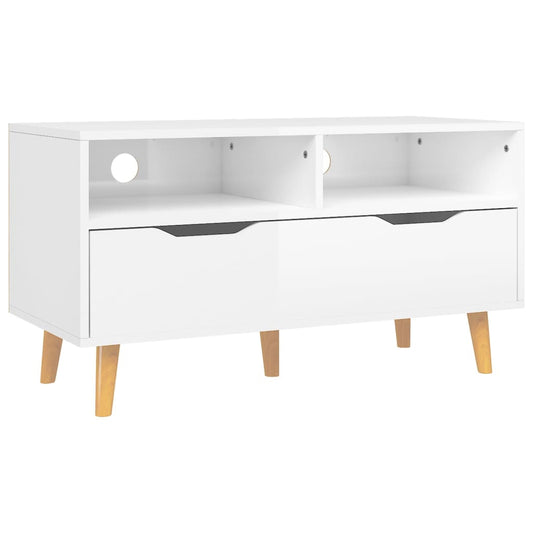 TV Cabinet High Gloss White 90x40x48.5 cm Engineered Wood TV Cabinet High Gloss White 90x40x48.5 cm Engineered Wood