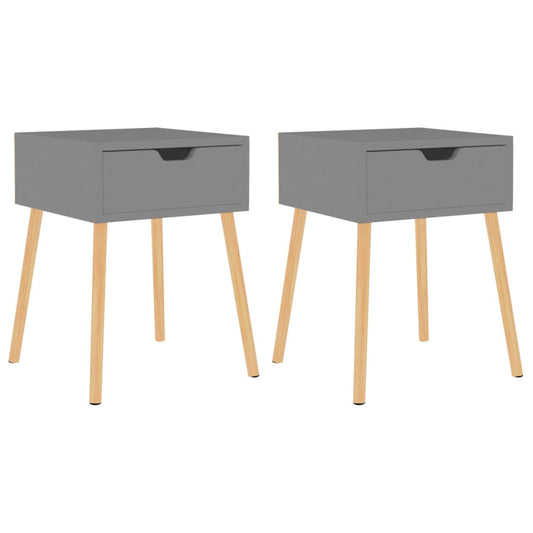 Bedside Cabinets 2 pcs Grey 40x40x56 cm Engineered Wood Bedside Cabinets 2 pcs Grey 40x40x56 cm Engineered Wood