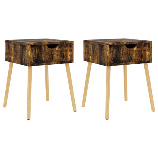 Bedside Cabinets 2 pcs Smoked Oak 40x40x56 cm Engineered Wood Bedside Cabinets 2 pcs Smoked Oak 40x40x56 cm Engineered Wood