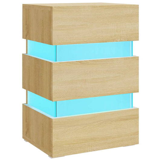 LED Bedside Cabinet Sonoma Oak 45x35x67 cm Engineered Wood LED Bedside Cabinet Sonoma Oak 45x35x67 cm Engineered Wood