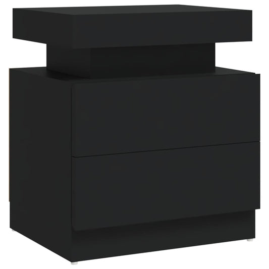 Bedside Cabinet Black 45x35x52 cm Engineered Wood Bedside Cabinet Black 45x35x52 cm Engineered Wood