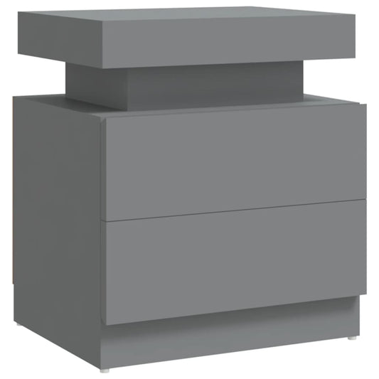 Bedside Cabinet Grey 45x35x52 cm Engineered Wood Bedside Cabinet Grey 45x35x52 cm Engineered Wood