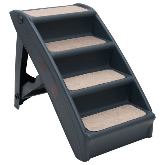 Folding 4-Step Dog Stairs Dark Grey Folding 4-Step Dog Stairs Dark Grey