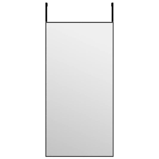 Door Mirror Black 40x80 cm Glass and Aluminium Door Mirror Black 40x80 cm Glass and Aluminium