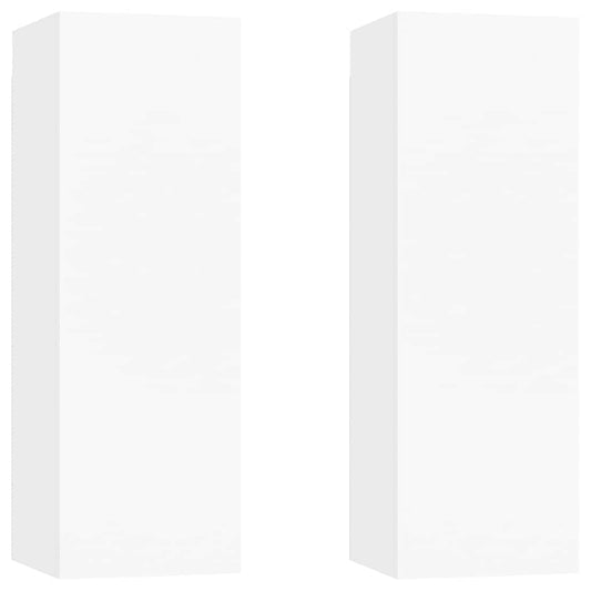 TV Cabinets 2 pcs White 30.5x30x90 cm Engineered Wood TV Cabinets 2 pcs White 30.5x30x90 cm Engineered Wood