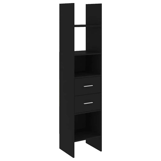Book Cabinet Black 40x35x180 cm Engineered Wood Book Cabinet Black 40x35x180 cm Engineered Wood