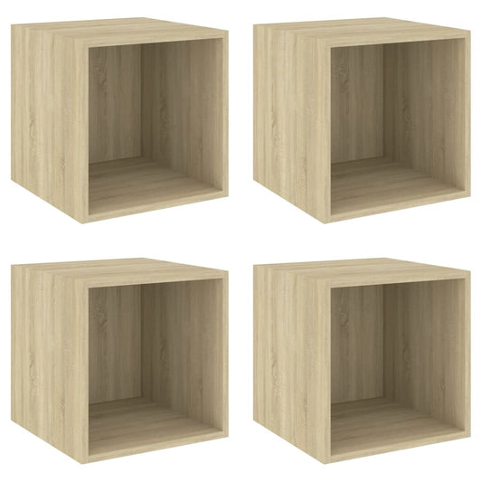 Wall Cabinets 4 pcs Sonoma Oak 37x37x37 cm Engineered Wood Wall Cabinets 4 pcs Sonoma Oak 37x37x37 cm Engineered Wood